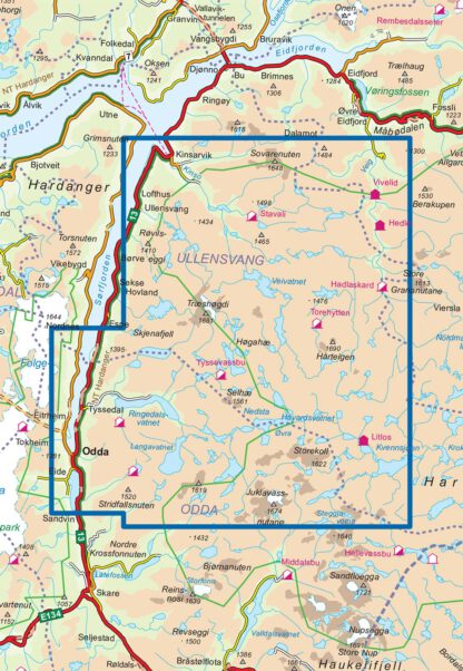 Nordeca 2659 Hardangervidda Vest - Kart